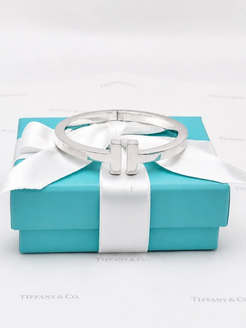 Tiffany & Co. T Square Bracelet in Sterling Silver 925 Gift Pouch, Box & Bag - Picture 9 of 14